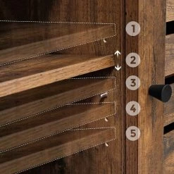 VASAGLE Meuble De Rangement, Buffet, Meuble De Cuisine, Avec Placard Et étagères, Portes à Persiennes, Pour Salle à Manger, Salon, Couloir, Chambre, Style Industriel, Marron Rustique Par SONGMICS LSC79BX - Marron Rustique 8 VASAGLE Meuble De Rangement, Buffet, Meuble De Cuisine, Avec Placard Et étagères, Portes à Persiennes, Pour Salle à Manger, Salon, Couloir, Chambre, Style Industriel, Marron Rustique Par SONGMICS LSC79BX - Marron Rustique -Buffet et enfilade Soldes 19305046 4