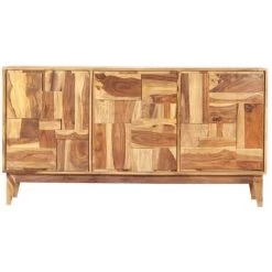 VidaXL Buffet 145x40x76 Cm Bois Massif - Brun -Buffet et enfilade Soldes 19322059 2