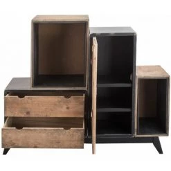 MADE IN MEUBLES Buffet Modulable Et Asymétrique Hollywood - Marron 5 MADE IN MEUBLES Buffet Modulable Et Asymétrique Hollywood - Marron -Buffet et enfilade Soldes 19533664 2