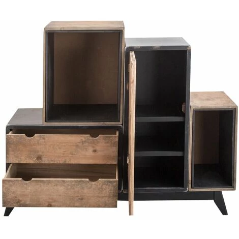 MADE IN MEUBLES Buffet Modulable Et Asymétrique Hollywood - Marron 2 MADE IN MEUBLES Buffet Modulable Et Asymétrique Hollywood - Marron – Image 2