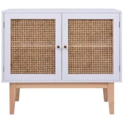 Buffet MDF Et Résine Tressée Blanc 88,5x40x80 Cm Modèle 2 VidaXL -Buffet et enfilade Soldes 19545989 3