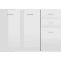 YOUTHUP Buffet Blanc Brillant 105x30x75 Cm Aggloméré 9 YOUTHUP Buffet Blanc Brillant 105x30x75 Cm Aggloméré -Buffet et enfilade Soldes 19551782 5