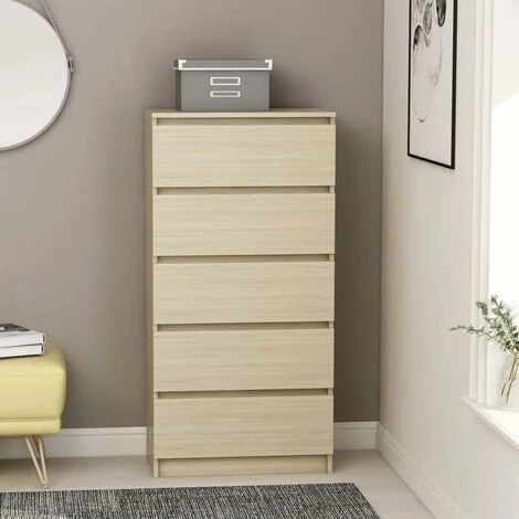 YOUTHUP Buffet à Tiroirs Chêne Sonoma 60x35x121 Cm Aggloméré 1 YOUTHUP Buffet à Tiroirs Chêne Sonoma 60x35x121 Cm Aggloméré