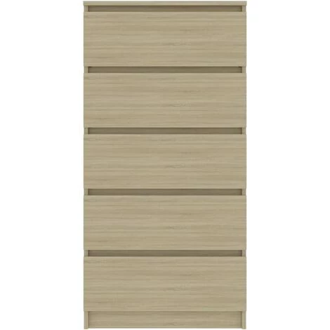 YOUTHUP Buffet à Tiroirs Chêne Sonoma 60x35x121 Cm Aggloméré 4 YOUTHUP Buffet à Tiroirs Chêne Sonoma 60x35x121 Cm Aggloméré – Image 4