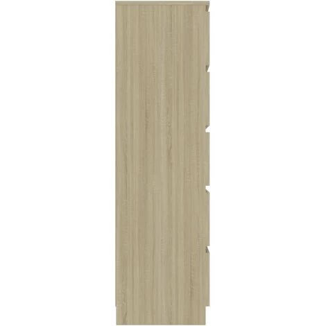 YOUTHUP Buffet à Tiroirs Chêne Sonoma 60x35x121 Cm Aggloméré 5 YOUTHUP Buffet à Tiroirs Chêne Sonoma 60x35x121 Cm Aggloméré – Image 5