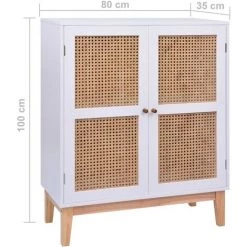 VidaXL Buffet MDF Et Résine Tressée Blanc 80x35x100 Cm - Blanc 7 VidaXL Buffet MDF Et Résine Tressée Blanc 80x35x100 Cm - Blanc -Buffet et enfilade Soldes 19581216 3