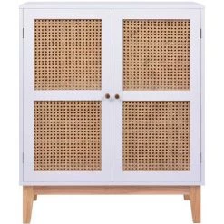 VidaXL Buffet MDF Et Résine Tressée Blanc 80x35x100 Cm - Blanc 8 VidaXL Buffet MDF Et Résine Tressée Blanc 80x35x100 Cm - Blanc -Buffet et enfilade Soldes 19581216 4