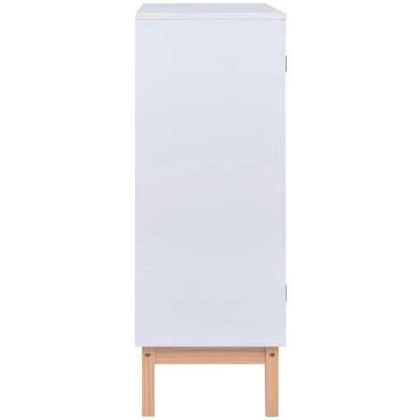 VidaXL Buffet MDF Et Résine Tressée Blanc 80x35x100 Cm - Blanc 5 VidaXL Buffet MDF Et Résine Tressée Blanc 80x35x100 Cm - Blanc – Image 5