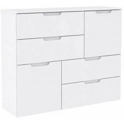 AUTRES SIENNA Buffet Style Contemporain Blanc Brillant - L 115 Cm