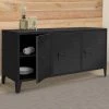 IDMARKET Buffet Bas 3 Portes Estel En Métal Noir - Noir
