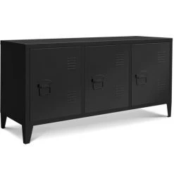 IDMARKET Buffet Bas 3 Portes Estel En Métal Noir - Noir 9 IDMARKET Buffet Bas 3 Portes Estel En Métal Noir - Noir -Buffet et enfilade Soldes 19630086 5