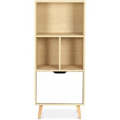 SCANDINAVIAN STYLE Bibliothèque Buffet De Style Scandinave Avec 4 Compartiments - Bois Bois Naturel - Bois Massif, MDF - Bois Naturel