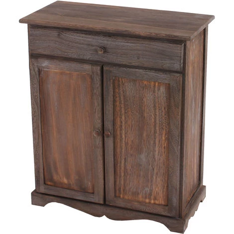 HHG Commode / Table D'appoint / Armoire, 66x33x78cm, Shabby, Vintage, Marron 1 HHG Commode / Table D'appoint / Armoire, 66x33x78cm, Shabby, Vintage, Marron