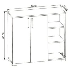 HOMEMANIA Armoire Multifonctionnelle Rakes - Depuis Le Salon, La Cuisine, Le Couloir, La Chambre A Coucher - Blanc, Bois En Panneau D'agglomere Melamine, MDF, MFC, Pieds : PVC, 90 X 37 X 85 Cm -Buffet et enfilade Soldes 19714841 4