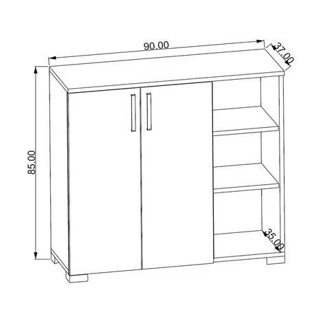 HOMEMANIA Armoire Multifonctionnelle Dino - Pour Le Salon, La Cuisine, Le Hall, La Chambre A Coucher - Blanc, Bois, Noir En Panneau D'agglomere Melamine, Pieds : Plastique, 90 X 37 X 85 Cm 4 HOMEMANIA Armoire Multifonctionnelle Dino - Pour Le Salon, La Cuisine, Le Hall, La Chambre A Coucher - Blanc, Bois, Noir En Panneau D'agglomere Melamine, Pieds : Plastique, 90 X 37 X 85 Cm – Image 4