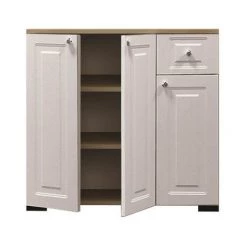 HOMEMANIA Armoire Multifonctionnelle Hermes - Salon, Cuisine, Couloir, Chambre A Coucher - Blanc, Bois En Panneau D'agglomere Melamine, MDF, MFC, Pieds : PVC, 90 X 37 X 85 Cm -Buffet et enfilade Soldes 19715428 4