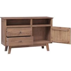 VidaXL Buffet 100x30x68 Cm Bois De Teck Massif - Brun -Buffet et enfilade Soldes 19758420 5