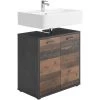 FMD Meuble Sous-lavabo Avec 2 Portes Matera Sombre De Style Ancien - Multicolore