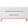 MILIBOO Buffet Scandinave Blanc Mat Et Chêne SKIVE - Blanc Mat