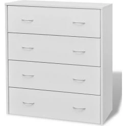 ASUPERMALL Buffet Avec 4 Tiroirs 60 X 30,5 X 71 Cm Blanc 9 ASUPERMALL Buffet Avec 4 Tiroirs 60 X 30,5 X 71 Cm Blanc -Buffet et enfilade Soldes 19907314 5