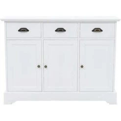 ASUPERMALL Buffet Avec 3 Portes MDF Et Bois De Pin 105 X 35 X 77,5 Cm 8 ASUPERMALL Buffet Avec 3 Portes MDF Et Bois De Pin 105 X 35 X 77,5 Cm -Buffet et enfilade Soldes 19907348 4