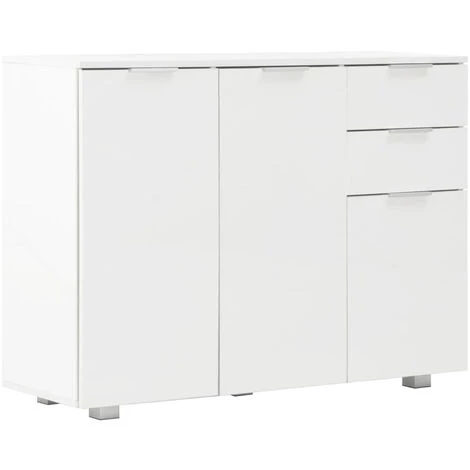 ASUPERMALL Buffet Blanc Brillant 107 X 35 X 76 Cm 2 ASUPERMALL Buffet Blanc Brillant 107 X 35 X 76 Cm – Image 2