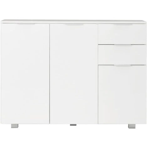 ASUPERMALL Buffet Blanc Brillant 107 X 35 X 76 Cm 4 ASUPERMALL Buffet Blanc Brillant 107 X 35 X 76 Cm – Image 4