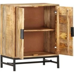 VidaXL Buffet 60x35x75 Cm Bois De Manguier Massif - Brun -Buffet et enfilade Soldes 20996136 2