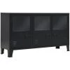 ASUPERMALL Buffet Metal De Style Industriel 120 X 35 X 70 Cm Noir