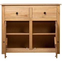 ASUPERMALL Buffet 93x40x80 Cm Pin Solide Assortiment Panama -Buffet et enfilade Soldes 21371983 3