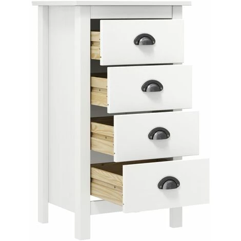 Buffet Bois De Pin Solide 46x35x80 Cm Blanc Modèle 1 VidaXL 3 Buffet Bois De Pin Solide 46x35x80 Cm Blanc Modèle 1 VidaXL – Image 3