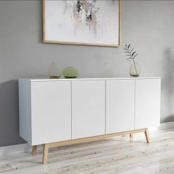 LE QUAI DES AFFAIRES Bahut HOME 4 Portes 2 Tiroirs / Blanc/ L