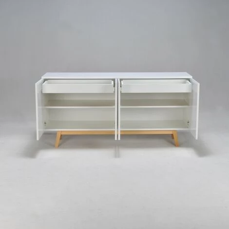 LE QUAI DES AFFAIRES Bahut HOME 4 Portes 2 Tiroirs / Blanc/ L 3 LE QUAI DES AFFAIRES Bahut HOME 4 Portes 2 Tiroirs / Blanc/ L – Image 3