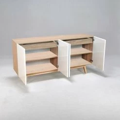 LE QUAI DES AFFAIRES Bahut HOME 4 Portes 2 Tiroirs / Blanc Et Chêne Blanchi/ L -Buffet et enfilade Soldes 21452399 3