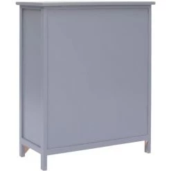 ASUPERMALL Armoire Laterale Gris 60x30x75 Cm Bois De Paulownia -Buffet et enfilade Soldes 22624749 4