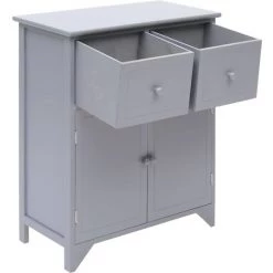 ASUPERMALL Armoire Laterale Gris 60x30x75 Cm Bois De Paulownia -Buffet et enfilade Soldes 22624749 5