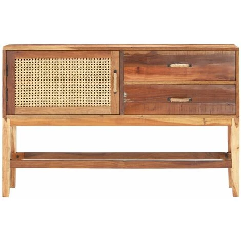 VidaXL Buffet 118x30x76 Cm Bois De Récupération Massif - Brun 2 VidaXL Buffet 118x30x76 Cm Bois De Récupération Massif - Brun – Image 2