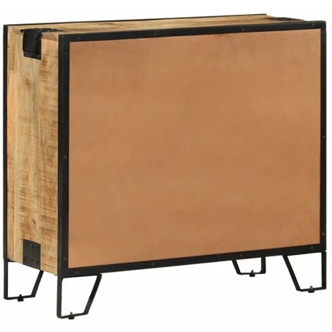 VidaXL Buffet 80x31x71 Cm Bois De Manguier Massif Brut - Brun 5 VidaXL Buffet 80x31x71 Cm Bois De Manguier Massif Brut - Brun – Image 5