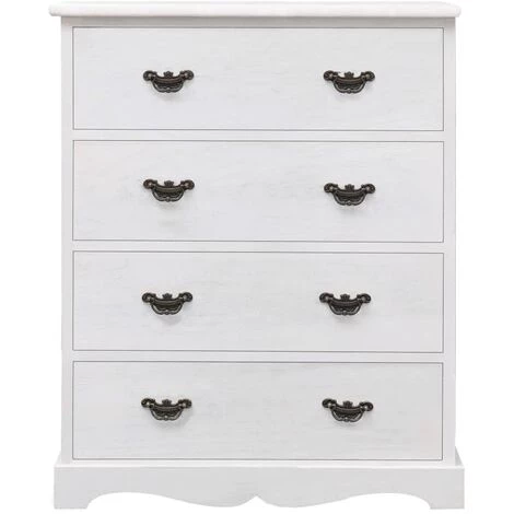 Topdeal Armoire à Tiroirs Blanc 60 X 30 X 75 Cm Bois 3 Topdeal Armoire à Tiroirs Blanc 60 X 30 X 75 Cm Bois – Image 3