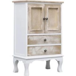 Topdeal Armoire à Tiroirs Blanc 50 X 30 X 80 Cm Bois