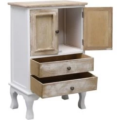 Topdeal Armoire à Tiroirs Blanc 50 X 30 X 80 Cm Bois -Buffet et enfilade Soldes 23214231 4