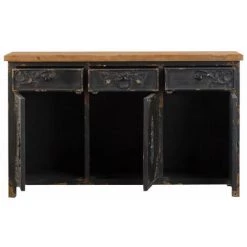 MADE IN MEUBLES Buffet En Pin Massif Brossé Bastille - Noir 6 MADE IN MEUBLES Buffet En Pin Massif Brossé Bastille - Noir -Buffet et enfilade Soldes 23347397 3