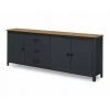 Buffets BOBOCHIC - Buffet Bas 150 Cm MEGANE Bleu Et Bois Clair - Bleu