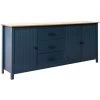 Buffets BOBOCHIC - Buffet 190 Cm MEGANE Bleu Et Bois Clair - Bleu