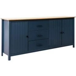 Buffets BOBOCHIC - Buffet 190 Cm MEGANE Bleu Et Bois Clair - Bleu