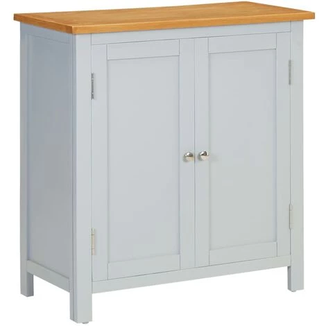 VidaXL Armoire 70x35x75 Cm Bois De Chêne Massif - Gris 1 VidaXL Armoire 70x35x75 Cm Bois De Chêne Massif - Gris
