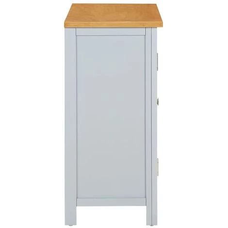 VidaXL Armoire 70x35x75 Cm Bois De Chêne Massif - Gris 4 VidaXL Armoire 70x35x75 Cm Bois De Chêne Massif - Gris – Image 4