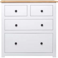 Topdeal Buffet Blanc 80x40x83 Cm Pin Gamme Panama -Buffet et enfilade Soldes 23526552 4
