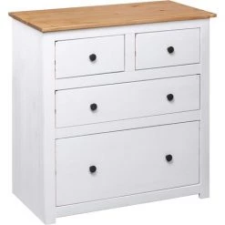 Topdeal Buffet Blanc 80x40x83 Cm Pin Gamme Panama -Buffet et enfilade Soldes 23526552 5