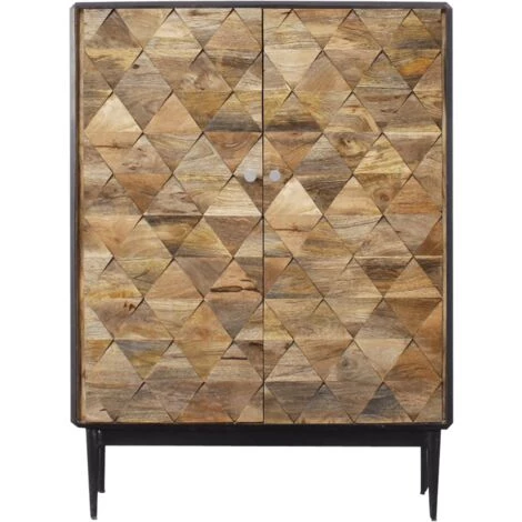 MADE IN MEUBLES Buffet Haut En Métal Et Bois De Manguier Célia - Noir 1 MADE IN MEUBLES Buffet Haut En Métal Et Bois De Manguier Célia - Noir